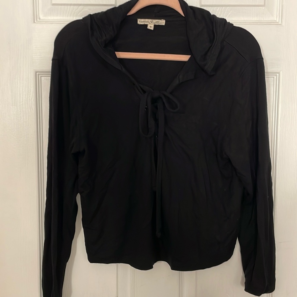 Express loose sweater with tie strings